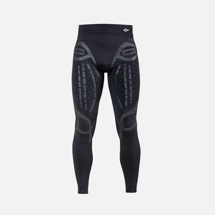 Front view of  black Floky Hyper Man compression leggings