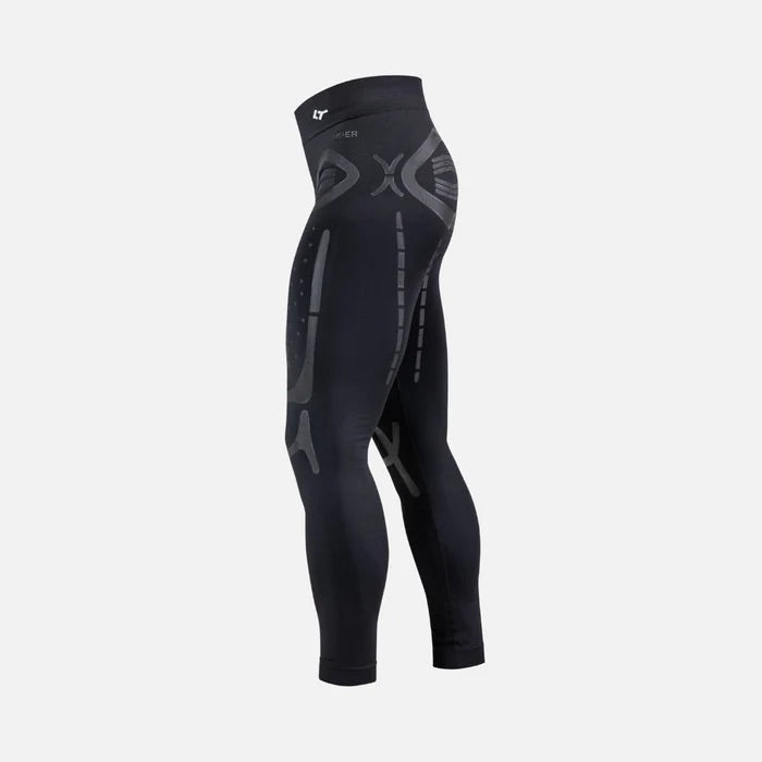 Side profile of black Floky Hyper Man compression leggings